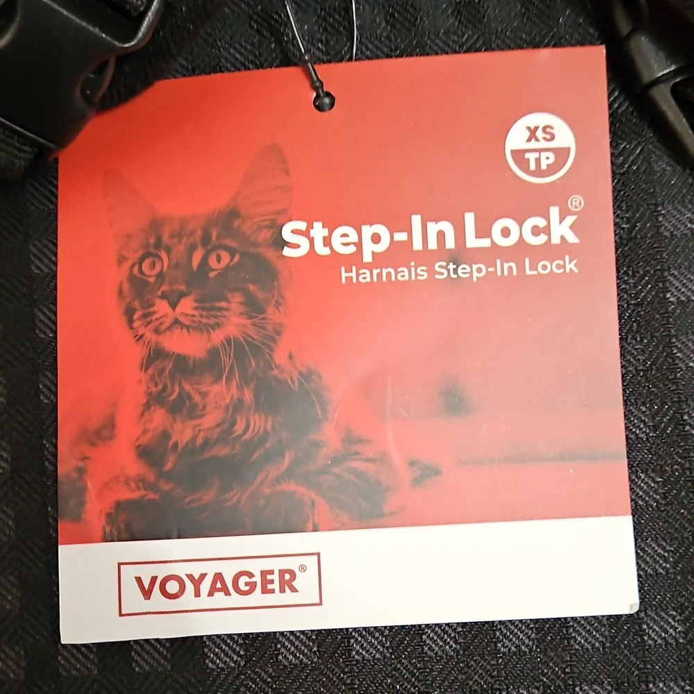 Voyager, Step-In Lock, Harness, Leash, Size XS, Cat, Adjustable, Orange & Black
